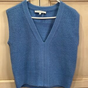 English Factory Blue V-neck sleeveless sweater. Perfect condition.